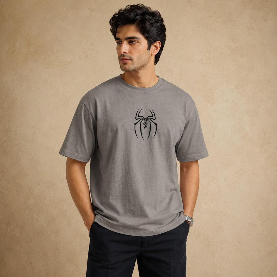 Spider Graphic T-Shirt – Grey