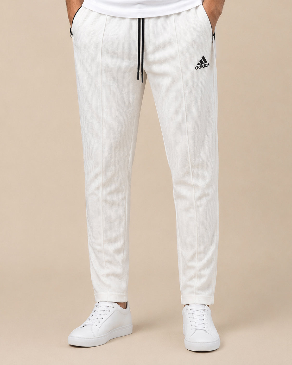 Waffle Trousers White