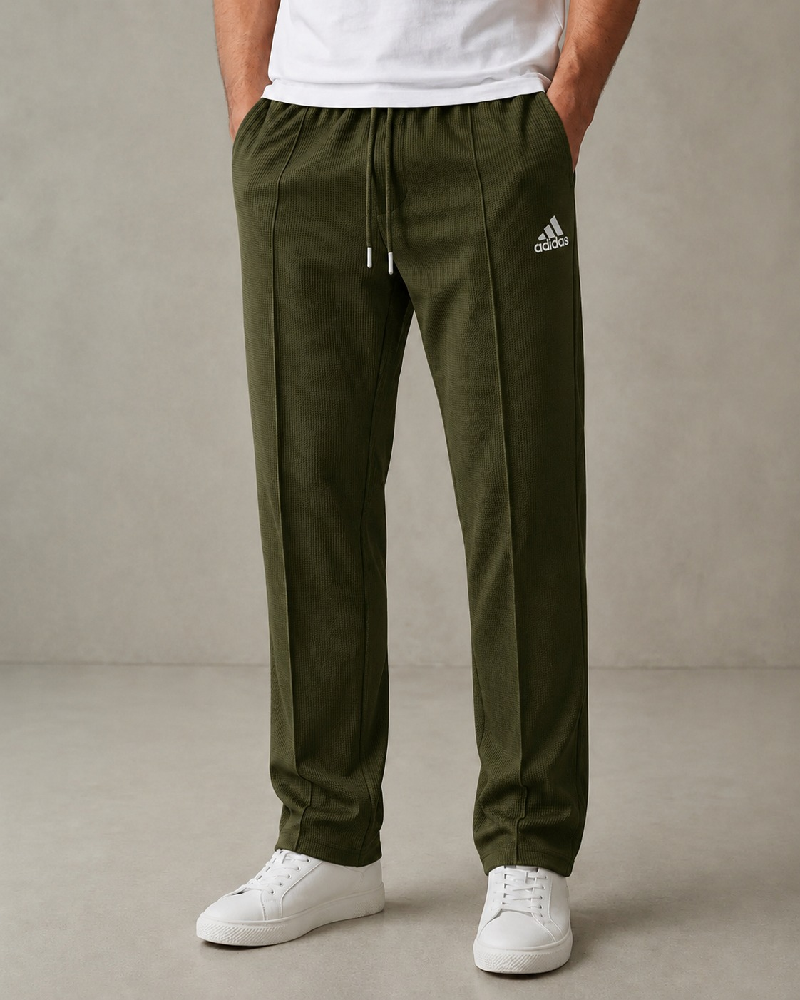 Waffle Trousers olive green